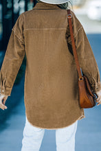 Load image into Gallery viewer, Corduroy Button Down Longline Shirt Jacket