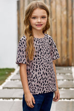 Load image into Gallery viewer, Girls Leopard Dropped Shoulder Tee