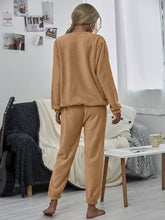 Load image into Gallery viewer, Dropped Shoulder Teddy Lounge Set