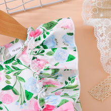 Load image into Gallery viewer, Girls Floral Bow Detail Frill Trim Dress