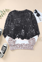 Load image into Gallery viewer, Leopard Contrast Drop Shoulder Sweatshirt