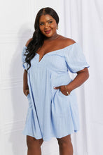 Load image into Gallery viewer, HEYSON Full Size Ruched Notched Neck Lace-Up Dress with Pockets