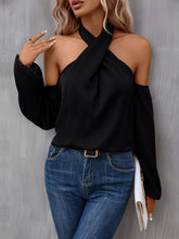 Load image into Gallery viewer, Chic n Grecian Cold Shoulder Long Sleeve Blouse
