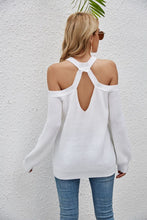 Load image into Gallery viewer, Cutout Cold-Shoulder Rib-Knit Sweater