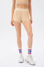 Load image into Gallery viewer, Faux Layered Elastic Waist Pocket Active Shorts