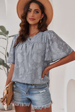 Load image into Gallery viewer, Round Neck Puff Sleeve Blouse