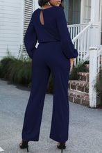 Load image into Gallery viewer, Boat Neck Tie Belt Jumpsuit