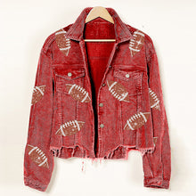 Load image into Gallery viewer, Dropped Shoulder Football Print Jacket