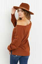 Load image into Gallery viewer, GeeGee Only the Best Full Size Rolled Edge V-Neck Sweater