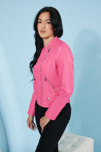 Load image into Gallery viewer, LA Atlantic City Vegan Leather Jacket in Hot Pink