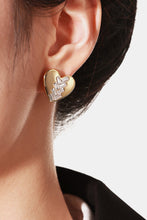 Load image into Gallery viewer, Inlaid Glass Heart-Shaped Stud Earrings