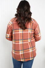 Load image into Gallery viewer, Zenana Pumpkin Spice Full Size Plaid Shacket in Rust