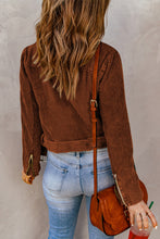 Load image into Gallery viewer, Belted Zip-Up Corduroy Jacket