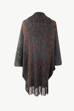 Load image into Gallery viewer, Heathered Open Front Fringed Poncho