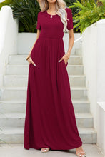 Load image into Gallery viewer, Round Neck Maxi Tee Dress with Pockets