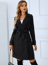 Load image into Gallery viewer, Lapel Collar Tie Belt Double-Breasted Trench Coat