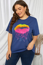 Load image into Gallery viewer, Plus Size Lips Graphic Print Tee