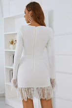 Load image into Gallery viewer, Button Detail Spliced Lace Bandage Dress