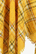 Load image into Gallery viewer, Plaid Turtleneck Fringe Detail Poncho