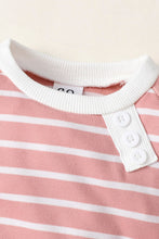 Load image into Gallery viewer, Baby Striped Decorative Button Top and Joggers Set