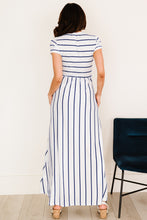 Load image into Gallery viewer, Striped Short Sleeve Crewneck Maxi Dress