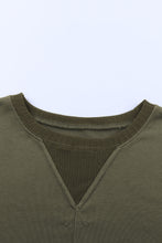 Load image into Gallery viewer, Raw Hem Dropped Shoulder Cropped Sweatshirt