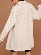 Load image into Gallery viewer, Collared Neck Button-Up Dropped Shoulder Denim Jacket