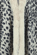 Load image into Gallery viewer, Animal Print Faux Fur Trim Poncho Jacket