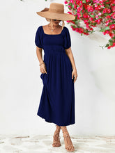 Load image into Gallery viewer, Off-Shoulder Balloon Sleeve Midi Dress