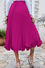Load image into Gallery viewer, Frill Trim Smocked Waist Midi Skirt