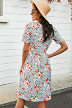 Load image into Gallery viewer, Striped Floral Short Sleeve Dress with Pockets