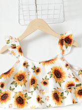 Load image into Gallery viewer, Sunflower Print Tank and Paperbag Waist Pants Set