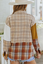 Load image into Gallery viewer, Plaid Color Block Dropped Shoulder Shacket