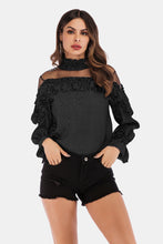 Load image into Gallery viewer, Printed Ruffle Collar Flounce Sleeve Blouse