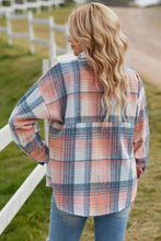Load image into Gallery viewer, Plaid Dropped Shoulder Shacket