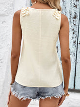 Load image into Gallery viewer, Swiss Dot Shoulder Detail V-Neck Tank