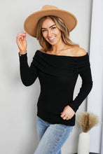 Load image into Gallery viewer, Culture Code Button Detail Off-Shoulder Knit Top