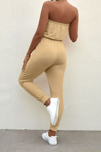 Load image into Gallery viewer, Drawstring Waist Strapless Jogger Jumpsuit
