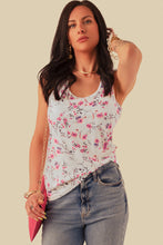 Load image into Gallery viewer, Floral Ribbed Knit Tank Top