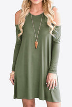 Load image into Gallery viewer, 875 Cold-Shoulder Long Sleeve Round Neck Dress