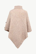Load image into Gallery viewer, Handkerchief Hem Turtleneck Poncho Sweater
