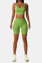 Load image into Gallery viewer, Crisscross Sports Bra and Biker Shorts Set