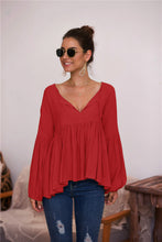 Load image into Gallery viewer, Puff Long Sleeve Pleated Top