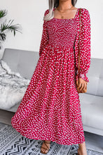 Load image into Gallery viewer, Printed Smocked Flounce Sleeve Maxi Dress