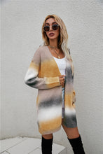 Load image into Gallery viewer, Multicolored Gradient Open Front Longline Cardigan