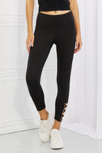 Load image into Gallery viewer, Yelete Ready For Action Full Size Ankle Cutout Active Leggings in Black