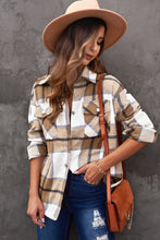 Load image into Gallery viewer, Plaid Curved Hem Dropped Shoulder Shirt Jacket