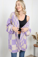 Load image into Gallery viewer, Petal Dew Checkered Open Front Longline Cardigan