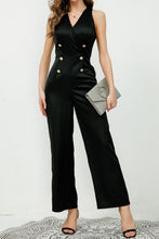 Load image into Gallery viewer, V-Neck Sleeveless Decorative Buttons Jumpsuit