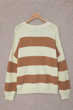 Load image into Gallery viewer, Plus Size Striped V-Neck Sweater